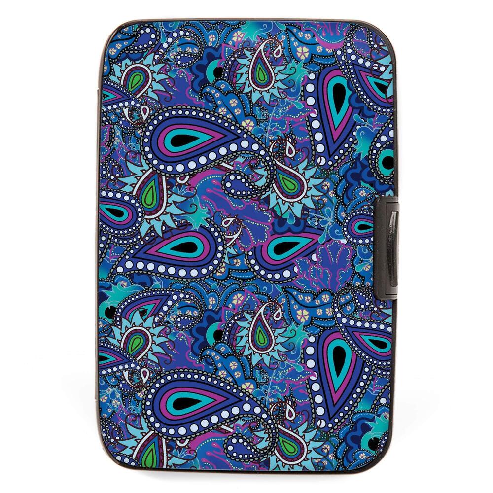 9401 Fig Design Blue Purple Paisley RFID Secure Data Theft Protection